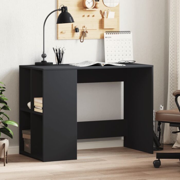 Bureau noir 102x50x75 cm bois d'ingénierie – Image 1