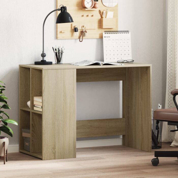 Bureau chêne sonoma 102x50x75 cm bois d'ingénierie – Image 1