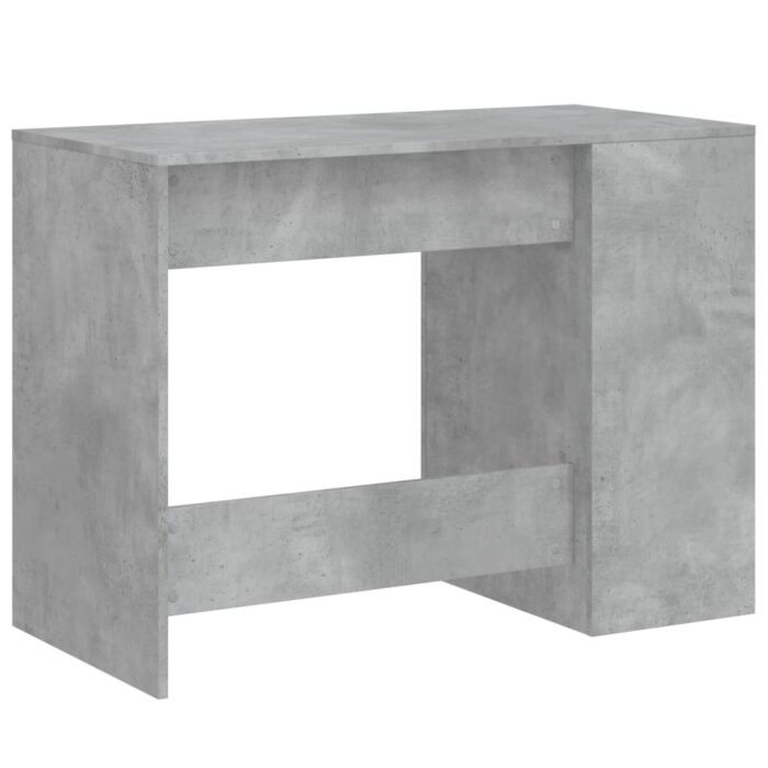 Bureau gris béton 102x50x75 cm bois d'ingénierie – Image 4