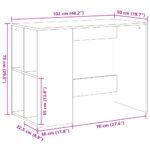 Bureau gris béton 102x50x75 cm bois d'ingénierie – Image 7