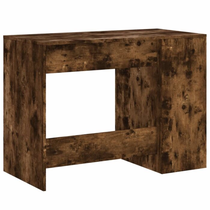 Bureau chêne fumé 102x50x75 cm bois d'ingénierie – Image 4