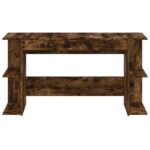 Bureau chêne fumé 140x50x75 cm bois d'ingénierie – Image 2