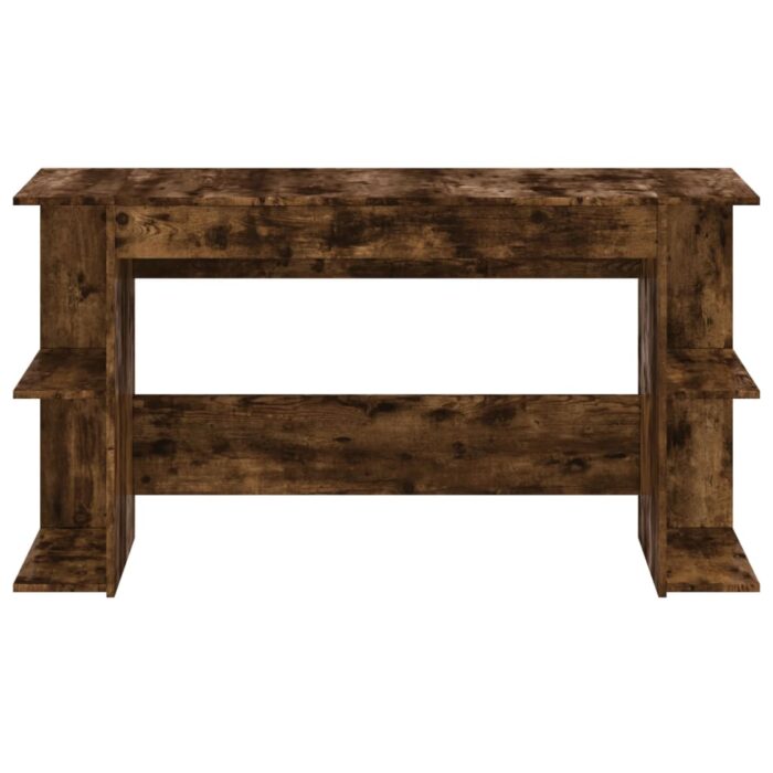 Bureau chêne fumé 140x50x75 cm bois d'ingénierie – Image 2