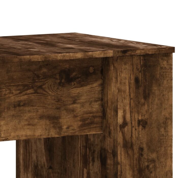 Bureau chêne fumé 140x50x75 cm bois d'ingénierie – Image 5