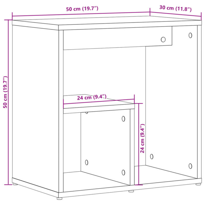 Tables d'appoint 2 pcs noir 50x30x50 cm bois d’ingénierie – Image 9