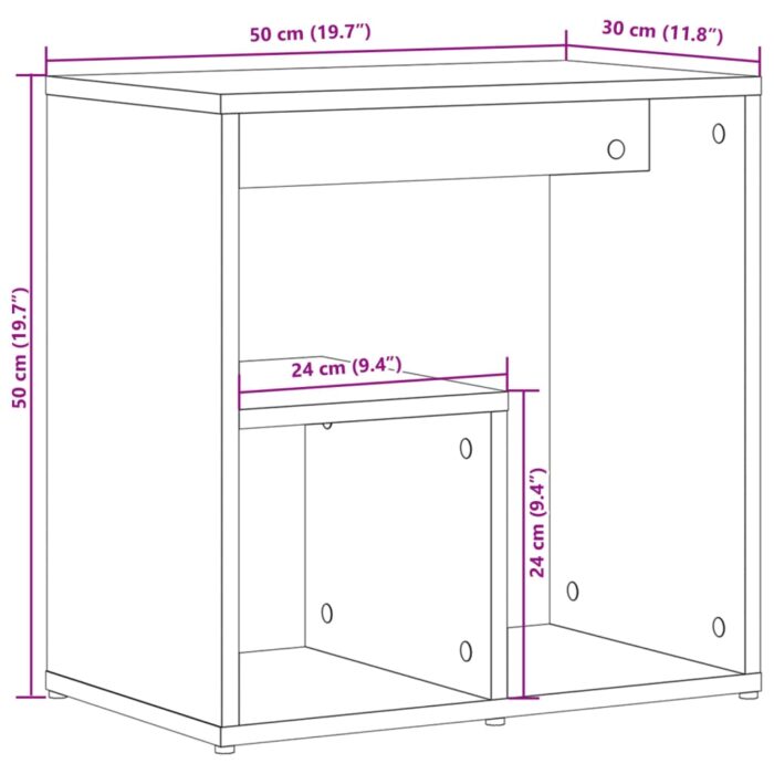 Tables d'appoint 2 pcs chêne sonoma 50x30x50 cm bois ingénierie – Image 9