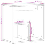 Tables d'appoint 2 pcs gris béton 50x30x50 cm bois d'ingénierie – Image 9