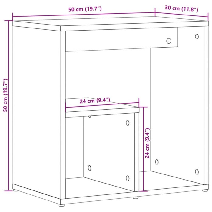 Tables d'appoint 2 pcs chêne marron 50x30x50 cm bois ingénierie – Image 9
