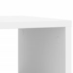 Table d'appoint avec roues blanc 50x30x55 cm bois d'ingénierie – Image 6
