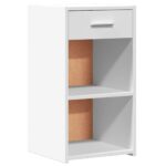 Tables de chevet 2 pcs blanc 35x34x65 cm bois d'ingénierie – Image 2