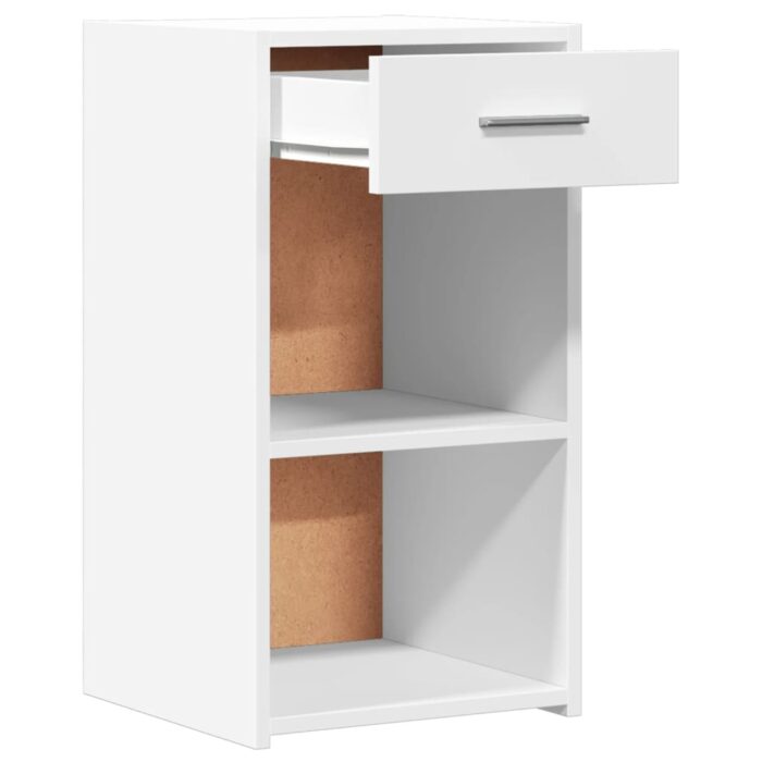 Tables de chevet 2 pcs blanc 35x34x65 cm bois d'ingénierie – Image 3