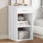Tables de chevet 2 pcs blanc 35x34x65 cm bois d'ingénierie