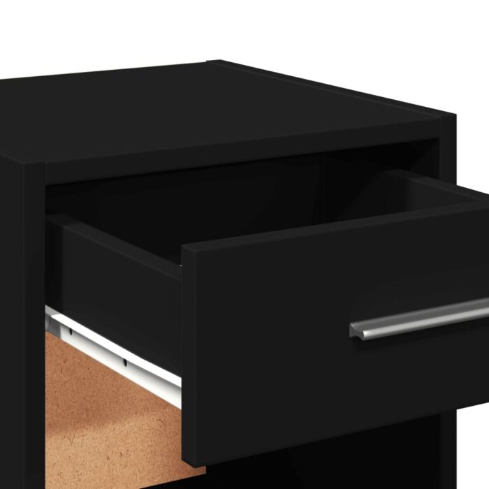 Table de chevet noir 35x34x65 cm bois d’ingénierie – Image 6
