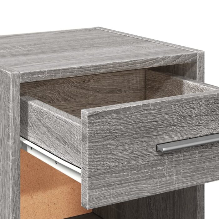 Table de chevet sonoma gris 35x34x65 cm bois d'ingénierie – Image 6
