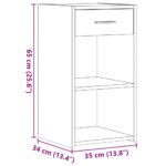 Table de chevet sonoma gris 35x34x65 cm bois d'ingénierie – Image 8