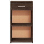 Table de chevet chêne marron 35x34x65 cm bois d'ingénierie – Image 3
