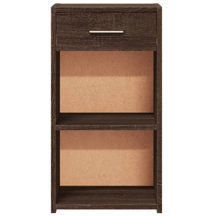 Table de chevet chêne marron 35x34x65 cm bois d'ingénierie – Image 3