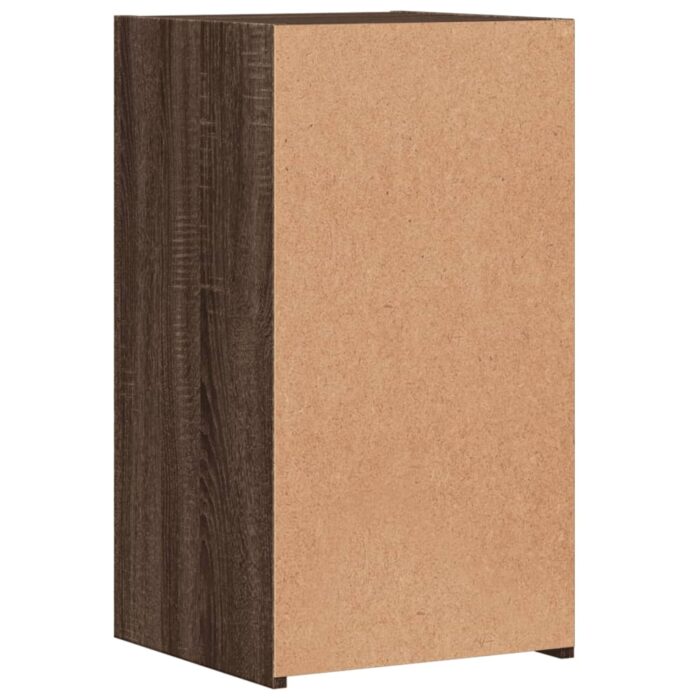 Table de chevet chêne marron 35x34x65 cm bois d'ingénierie – Image 5