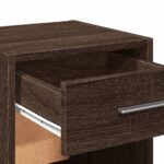 Table de chevet chêne marron 35x34x65 cm bois d'ingénierie – Image 6
