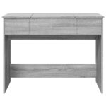 Coiffeuse avec miroir sonoma gris 100x45x76 cm – Image 3
