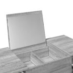 Coiffeuse avec miroir sonoma gris 100x45x76 cm – Image 6