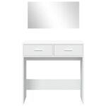 Coiffeuse avec miroir blanc 80x39x80 cm – Image 3