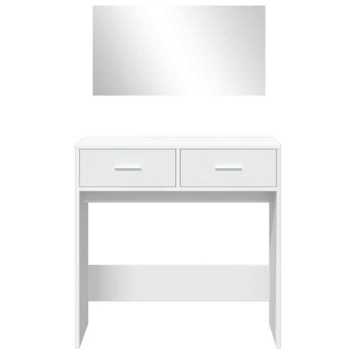 Coiffeuse avec miroir blanc 80x39x80 cm – Image 3