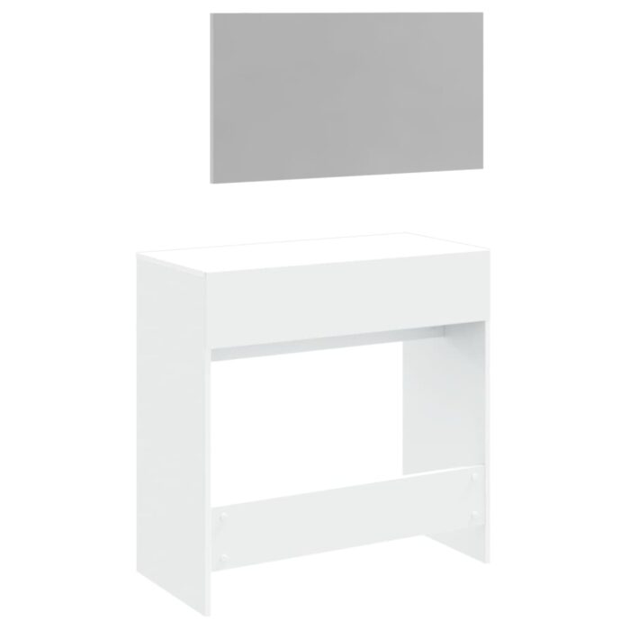 Coiffeuse avec miroir blanc 80x39x80 cm – Image 5