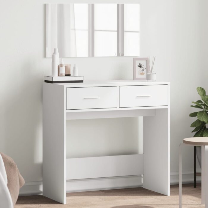 Coiffeuse avec miroir blanc 80x39x80 cm – Image 1