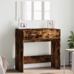 Coiffeuse avec miroir chêne fumé 80x39x80 cm