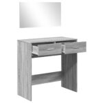 Coiffeuse avec miroir sonoma gris 80x39x80 cm – Image 2