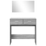 Coiffeuse avec miroir sonoma gris 80x39x80 cm – Image 3