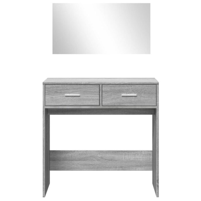 Coiffeuse avec miroir sonoma gris 80x39x80 cm – Image 3