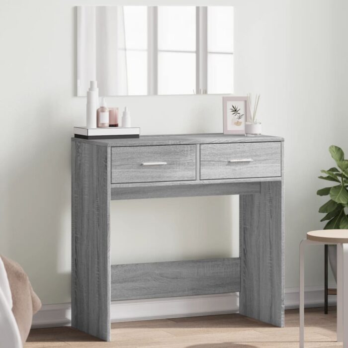 Coiffeuse avec miroir sonoma gris 80x39x80 cm – Image 1