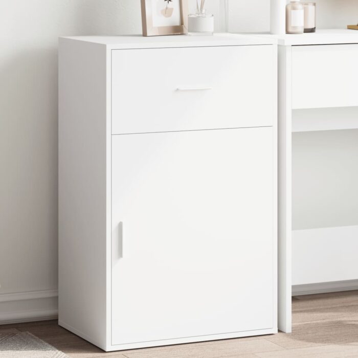 Armoire de rangement blanc 56,5x39x90 cm bois d'ingénierie – Image 1