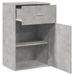 Armoire de rangement gris béton 56,5x39x90 cm bois d'ingénierie – Image 2