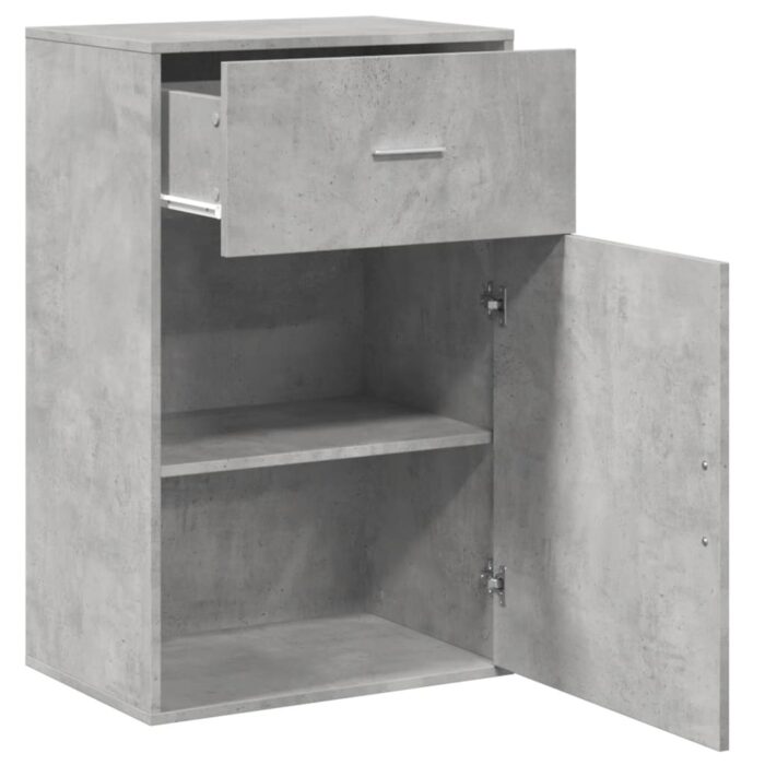 Armoire de rangement gris béton 56,5x39x90 cm bois d'ingénierie – Image 2