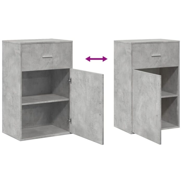 Armoire de rangement gris béton 56,5x39x90 cm bois d'ingénierie – Image 6