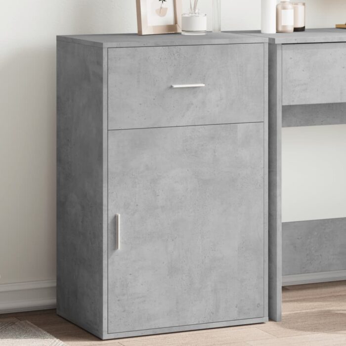 Armoire de rangement gris béton 56,5x39x90 cm bois d'ingénierie – Image 1