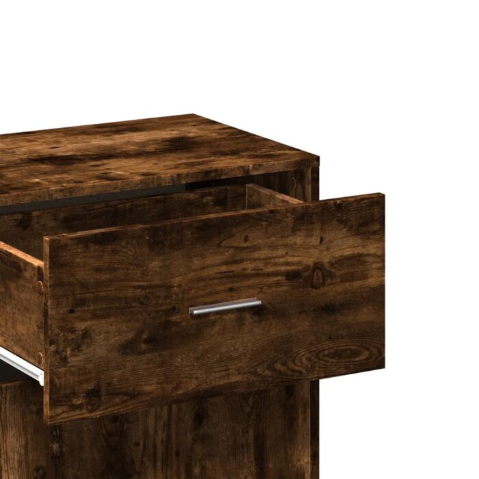 Armoire de rangement chêne fumé 56,5x39x90 cm bois d'ingénierie – Image 7