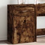 Armoire de rangement chêne fumé 56,5x39x90 cm bois d'ingénierie