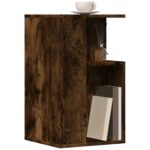 Table d'appoint chêne fumé 35x35x60 cm bois d'ingénierie – Image 2