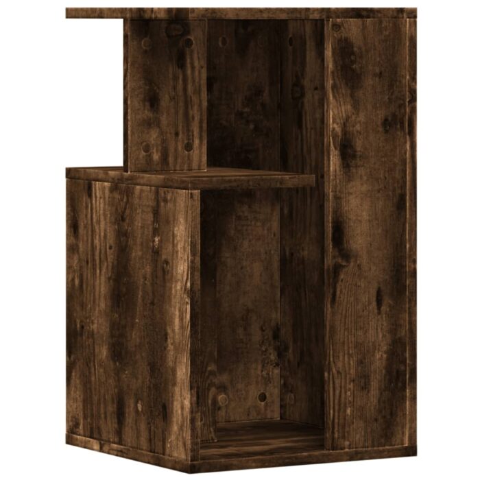 Table d'appoint chêne fumé 35x35x60 cm bois d'ingénierie – Image 5