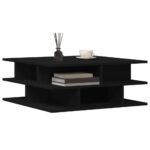 Table basse noir 70x70x29 cm bois d'ingénierie – Image 2
