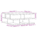 Table basse noir 70x70x29 cm bois d'ingénierie – Image 8