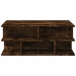 Table basse chêne fumé 70x70x29 cm bois d'ingénierie – Image 3