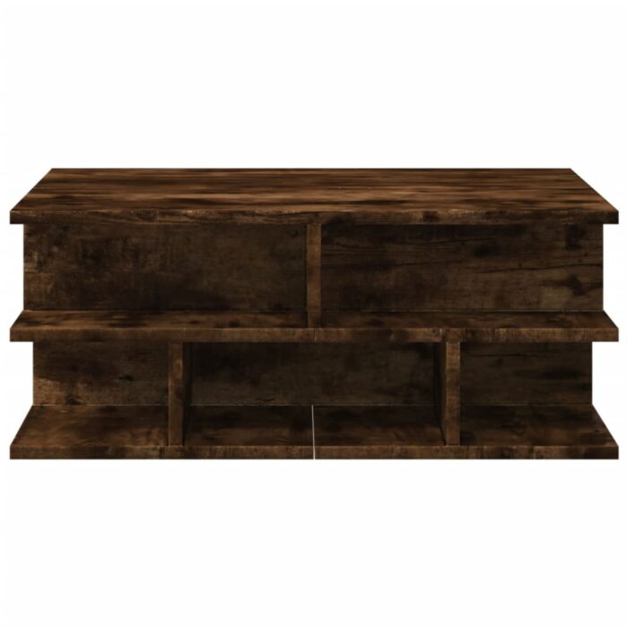 Table basse chêne fumé 70x70x29 cm bois d'ingénierie – Image 3