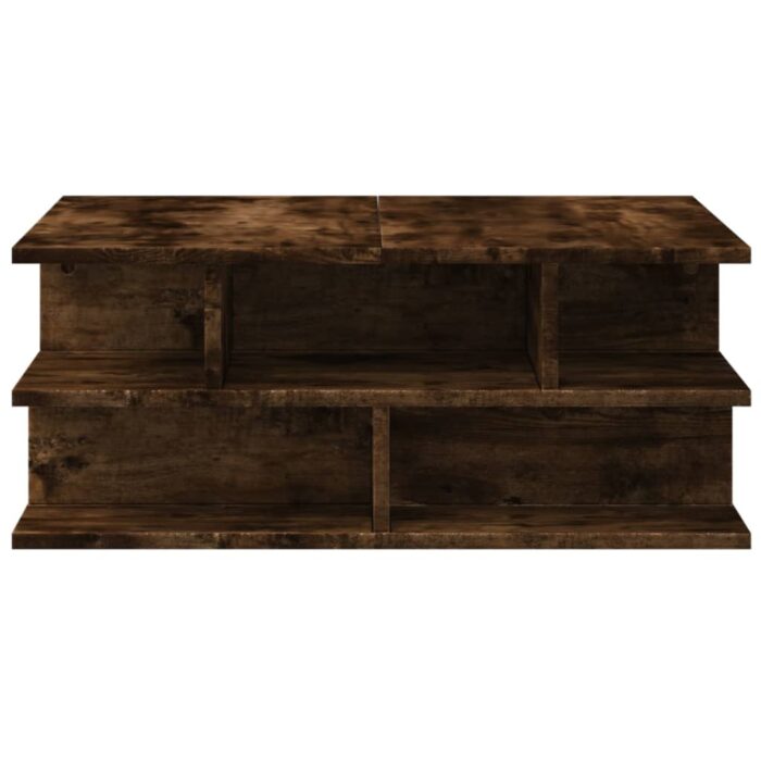 Table basse chêne fumé 70x70x29 cm bois d'ingénierie – Image 4