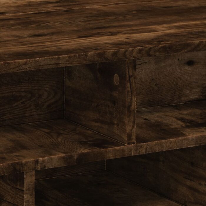 Table basse chêne fumé 70x70x29 cm bois d'ingénierie – Image 6