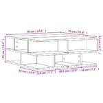 Table basse chêne fumé 70x70x29 cm bois d'ingénierie – Image 8